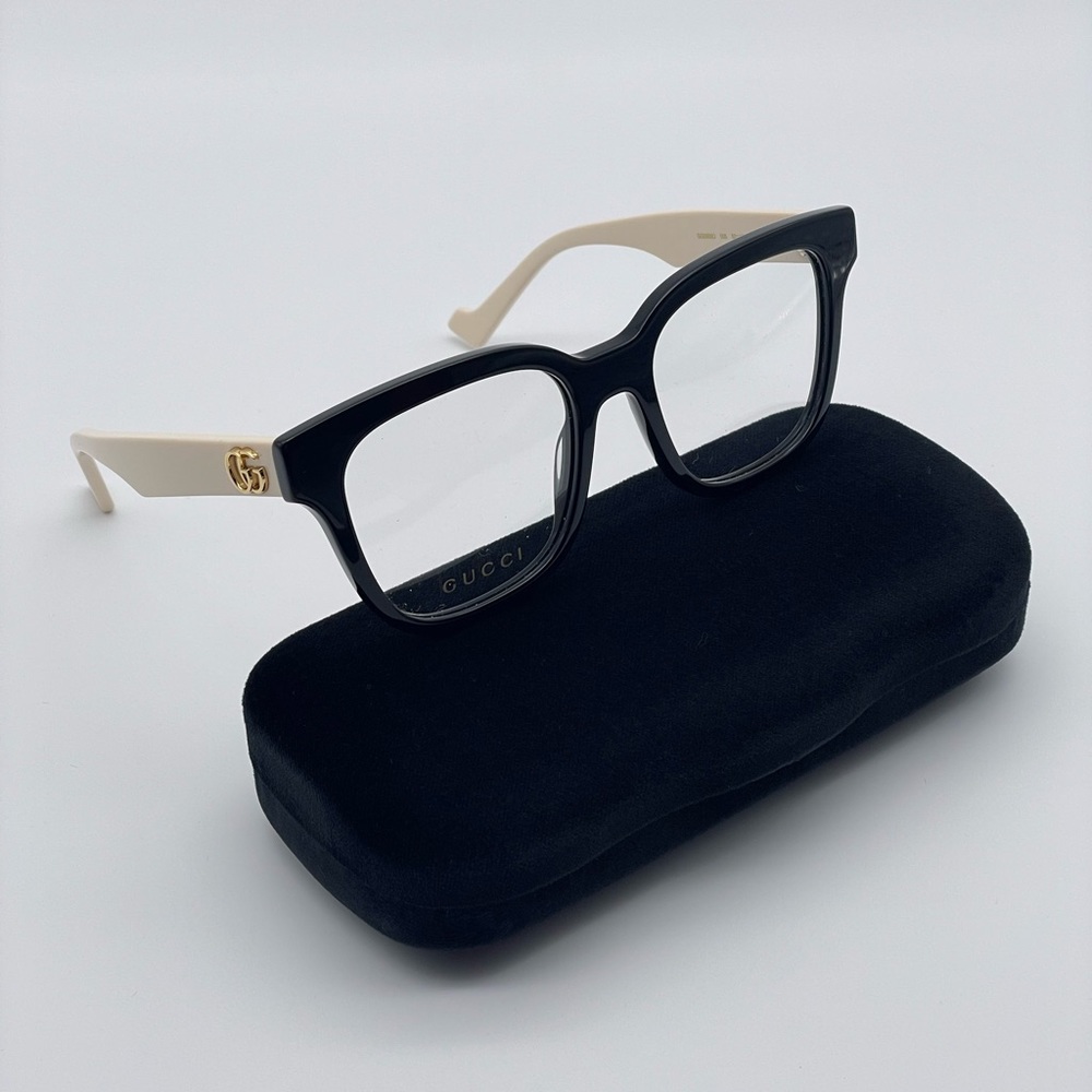 BRAND NEW GUCCI GG0958O 005 Black/White Transparent Women Eyeglasses - Picture 10 of 11